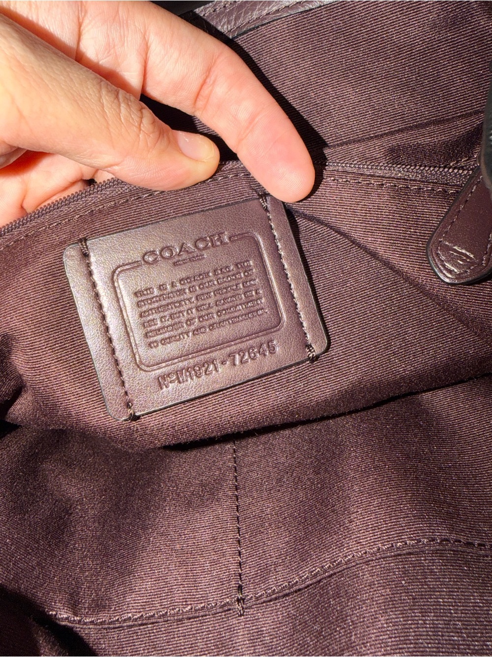 Coach Purple Pebble Leather Drawstring Backpack - Picture 4 of 7